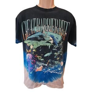 Great barrier reef Australia sz S graphic scenic ocean print shirt unisex casual